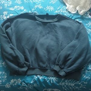 Blue oversized crop sweater